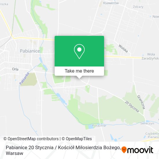 Pabianice 20 Stycznia / Kościół Miłosierdzia Bożego map