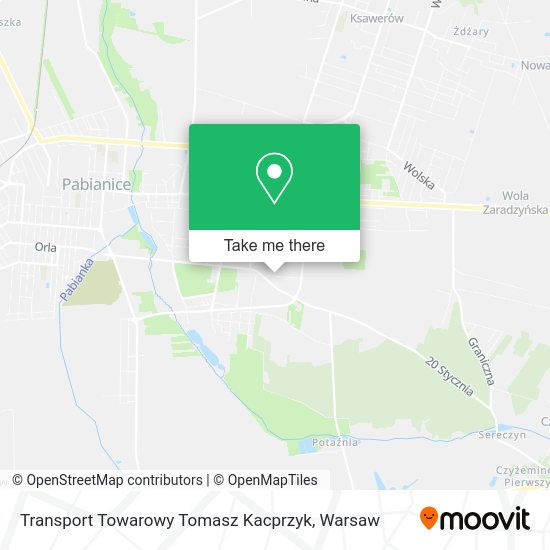 Transport Towarowy Tomasz Kacprzyk map