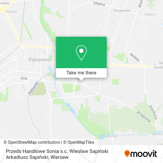 Przeds Handlowe Sonia s.c. Wiesław Sapiński Arkadiusz Sapiński map