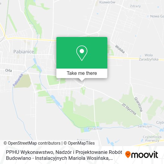 PPHU Wykonawstwo, Nadzór i Projektowanie Robót Budowlano - Instalacyjnych Mariola Wosińska map