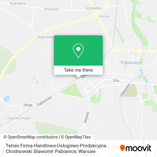 Tetrex Firma Handlowo-Usługowo-Prodykcyjna. Chodnowski Sławomir Pabianice map