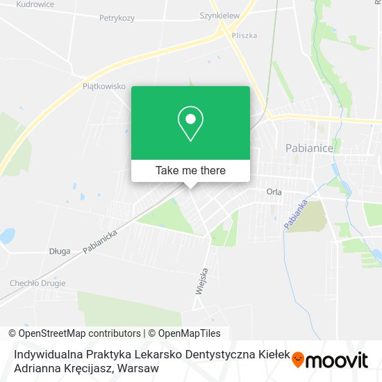 Indywidualna Praktyka Lekarsko Dentystyczna Kiełek Adrianna Kręcijasz map