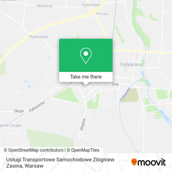 Usługi Transportowe Samochodowe Zbigniew Zasina map