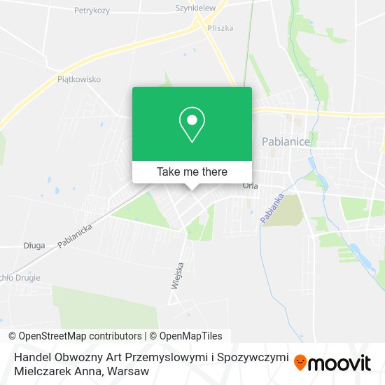 Handel Obwozny Art Przemyslowymi i Spozywczymi Mielczarek Anna map