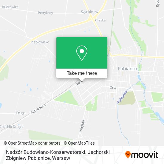 Nadzór Budowlano-Konserwatorski. Jachorski Zbigniew Pabianice map