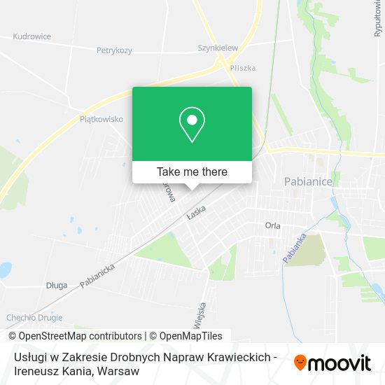 Usługi w Zakresie Drobnych Napraw Krawieckich - Ireneusz Kania map