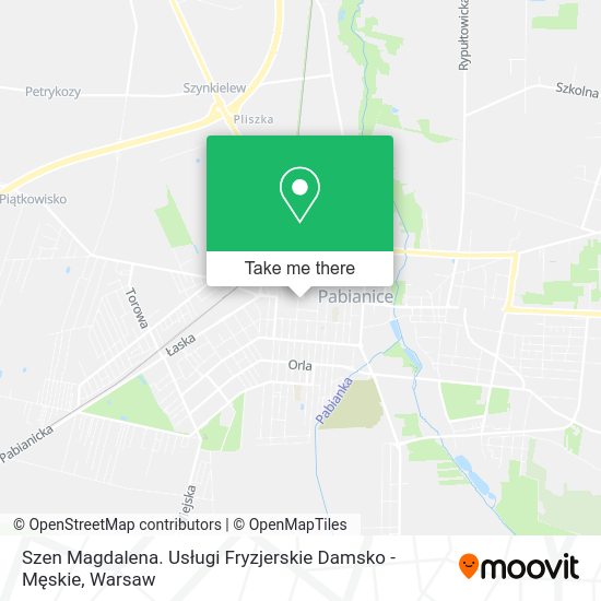 Szen Magdalena. Usługi Fryzjerskie Damsko - Męskie map