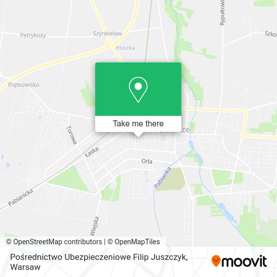 Pośrednictwo Ubezpieczeniowe Filip Juszczyk map