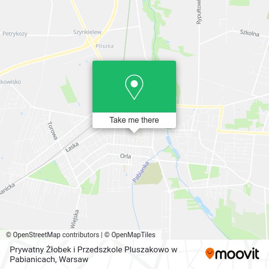 Prywatny Żłobek i Przedszkole Pluszakowo w Pabianicach map