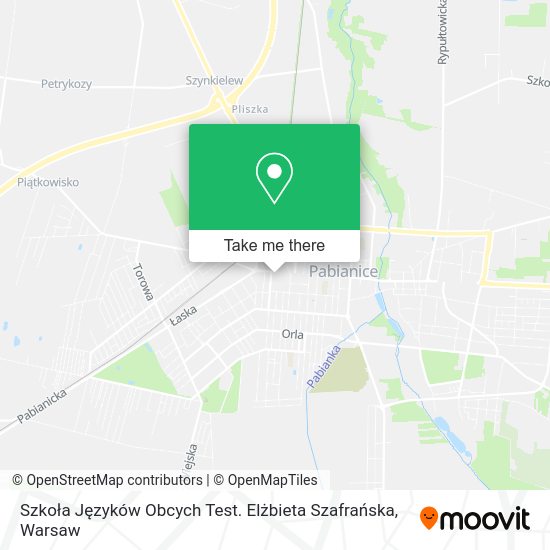 Szkoła Języków Obcych Test. Elżbieta Szafrańska map