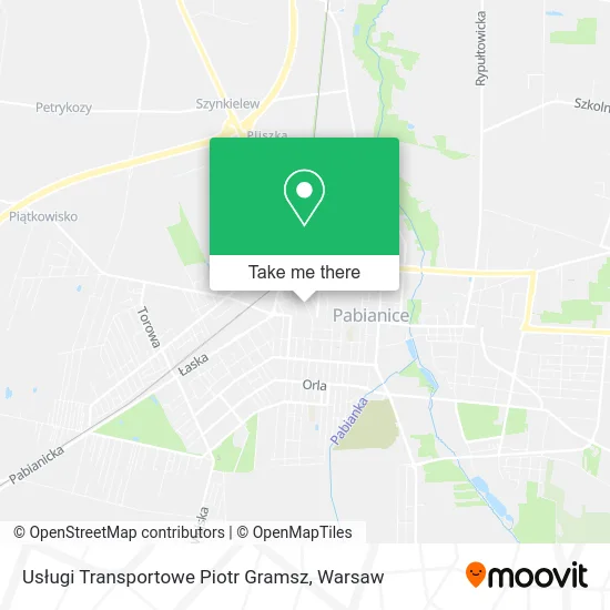 Карта Usługi Transportowe Piotr Gramsz