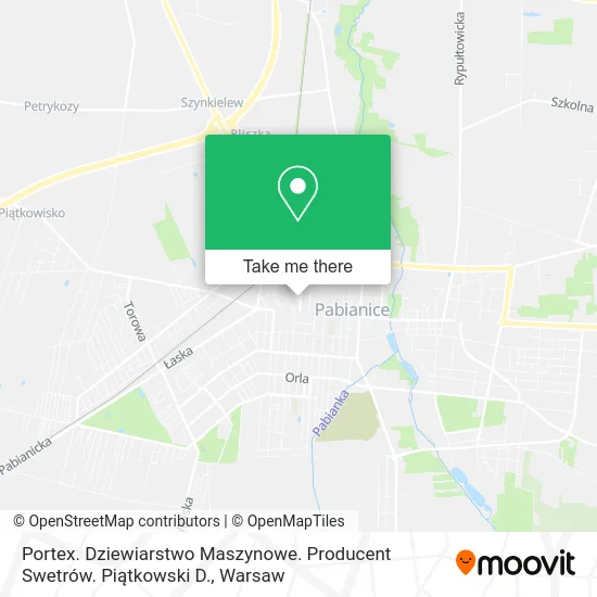 Карта Portex. Dziewiarstwo Maszynowe. Producent Swetrów. Piątkowski D.