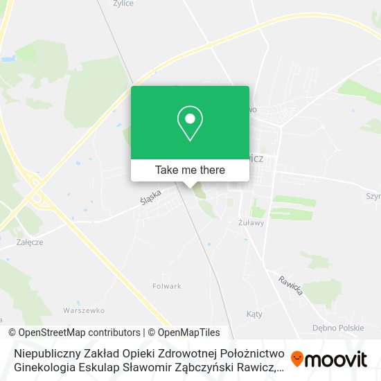 Niepubliczny Zakład Opieki Zdrowotnej Położnictwo Ginekologia Eskulap Sławomir Ząbczyński Rawicz map