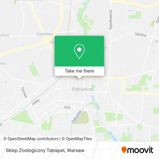Карта Sklep Zoologiczny Tatrapet