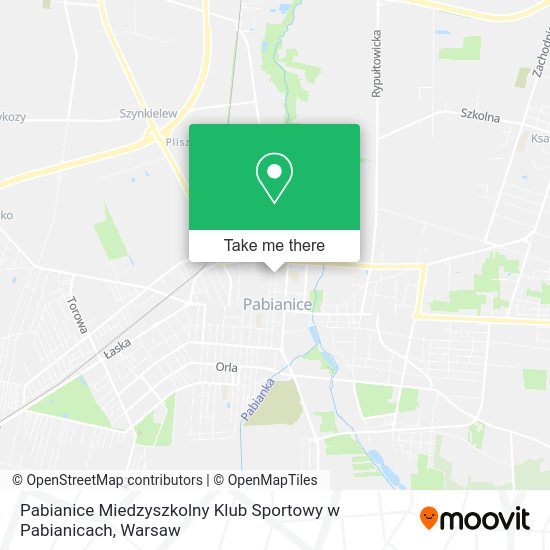 Pabianice Miedzyszkolny Klub Sportowy w Pabianicach map