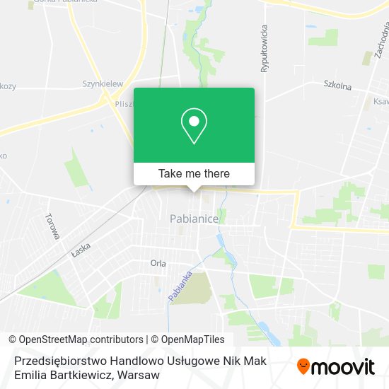 Przedsiębiorstwo Handlowo Usługowe Nik Mak Emilia Bartkiewicz map