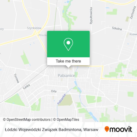 Карта Łódzki Wojewódzki Związek Badmintona