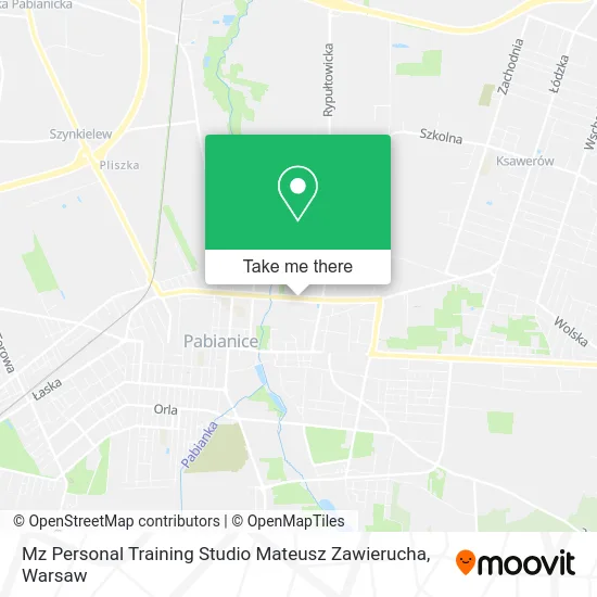 Карта Mz Personal Training Studio Mateusz Zawierucha