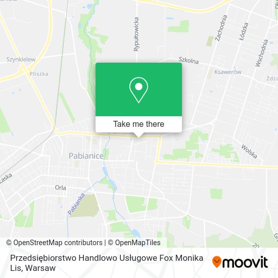 Przedsiębiorstwo Handlowo Usługowe Fox Monika Lis map