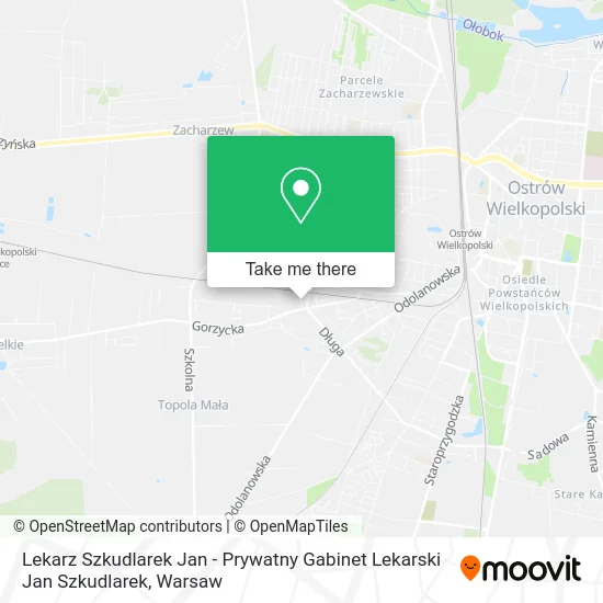 Карта Lekarz Szkudlarek Jan - Prywatny Gabinet Lekarski Jan Szkudlarek