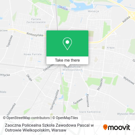 Zaoczna Policealna Szkoła Zawodowa Pascal w Ostrowie Wielkopolskim map