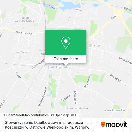 Stowarzyszenie Działkowców im. Tadeusza Kościuszki w Ostrowie Wielkopolskim map