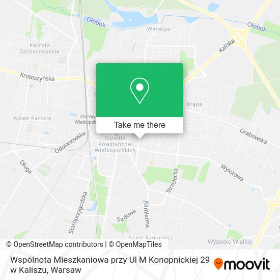 Wspólnota Mieszkaniowa przy Ul M Konopnickiej 29 w Kaliszu map