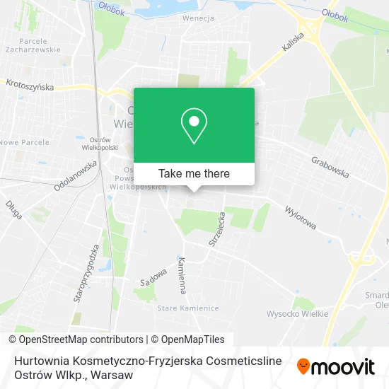 Карта Hurtownia Kosmetyczno-Fryzjerska Cosmeticsline Ostrów Wlkp.