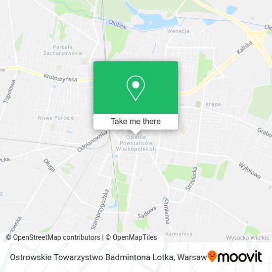 Ostrowskie Towarzystwo Badmintona Lotka map