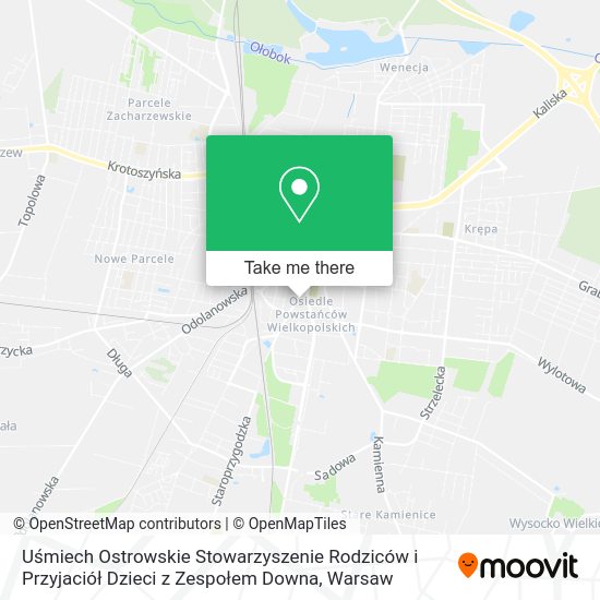 Uśmiech Ostrowskie Stowarzyszenie Rodziców i Przyjaciół Dzieci z Zespołem Downa map