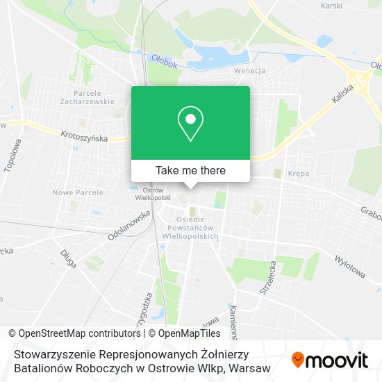 Stowarzyszenie Represjonowanych Żołnierzy Batalionów Roboczych w Ostrowie Wlkp map