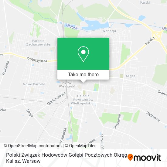 Polski Związek Hodowców Gołębi Pocztowych Okręg Kalisz map