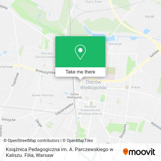 Książnica Pedagogiczna im. A. Parczewskiego w Kaliszu. Filia map