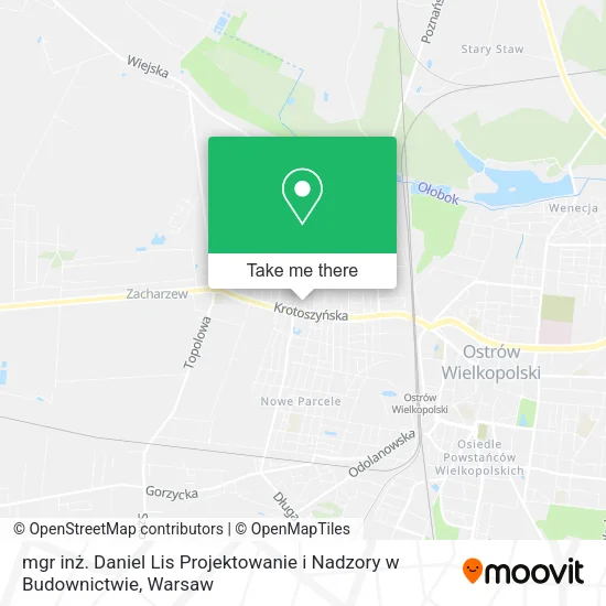 Карта mgr inż. Daniel Lis Projektowanie i Nadzory w Budownictwie