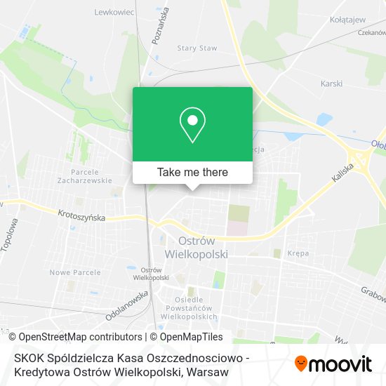 SKOK Spóldzielcza Kasa Oszczednosciowo - Kredytowa Ostrów Wielkopolski map