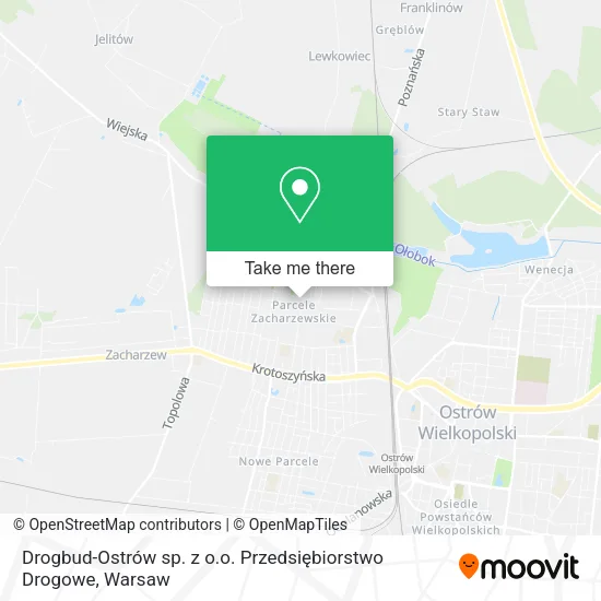Карта Drogbud-Ostrów sp. z o.o. Przedsiębiorstwo Drogowe