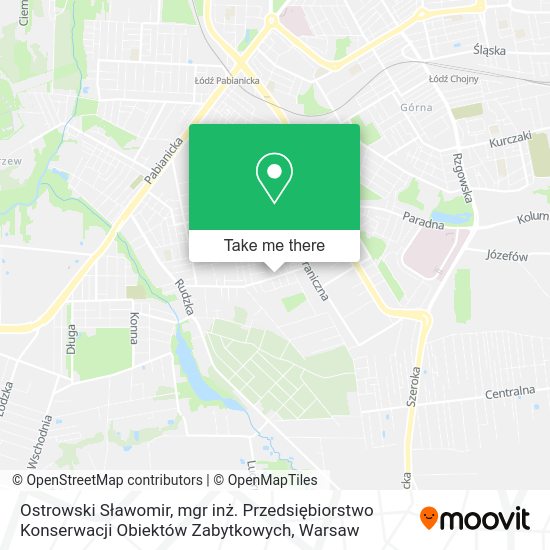 Ostrowski Sławomir, mgr inż. Przedsiębiorstwo Konserwacji Obiektów Zabytkowych map