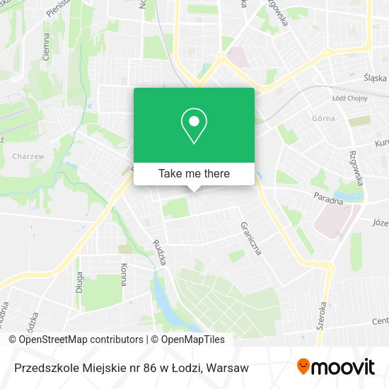 Przedszkole Miejskie nr 86 w Łodzi map