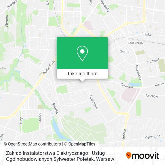 Zakład Instalatorstwa Elektrycznego i Usług Ogólnobudowlanych Sylwester Połetek map