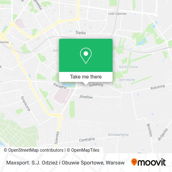 Maxsport. S.J. Odzież i Obuwie Sportowe map