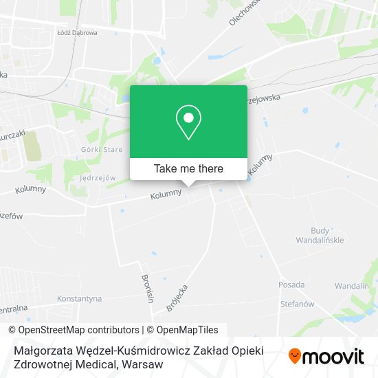 Małgorzata Wędzel-Kuśmidrowicz Zakład Opieki Zdrowotnej Medical map