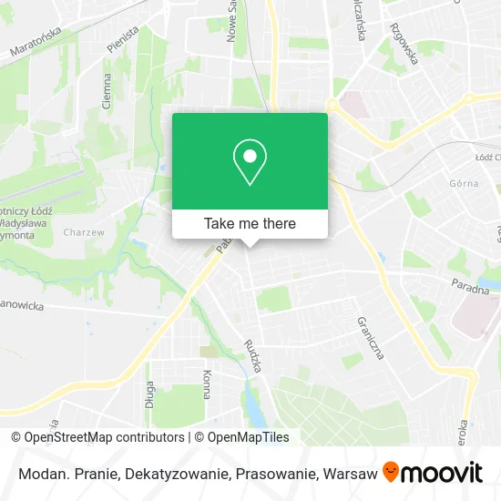 Карта Modan. Pranie, Dekatyzowanie, Prasowanie