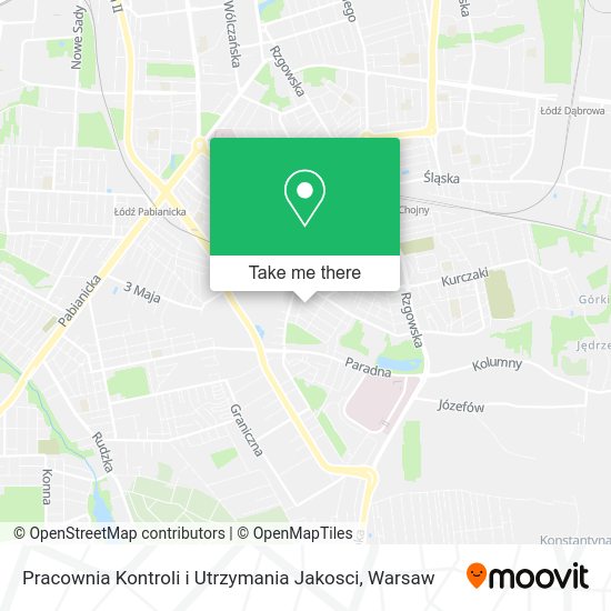 Карта Pracownia Kontroli i Utrzymania Jakosci