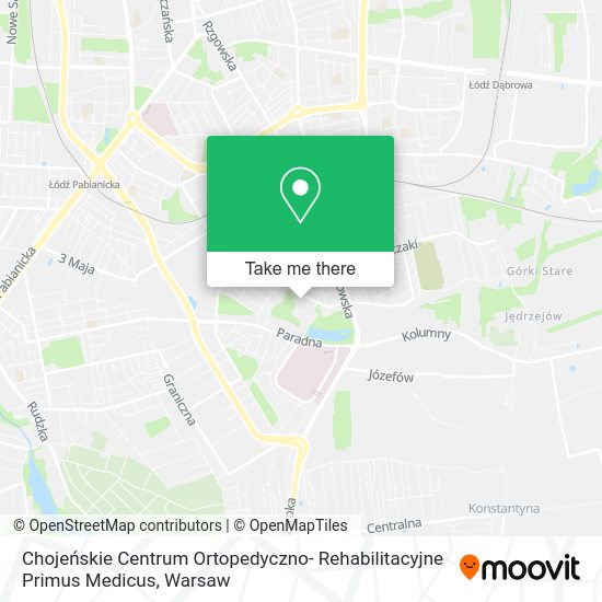 Карта Chojeńskie Centrum Ortopedyczno- Rehabilitacyjne Primus Medicus