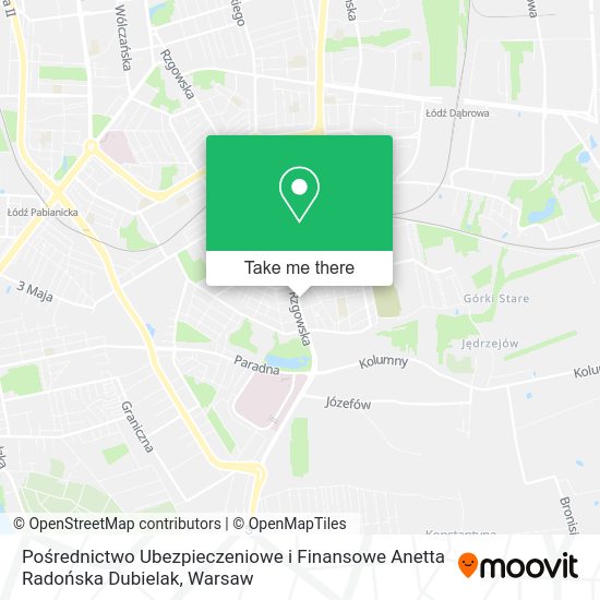 Pośrednictwo Ubezpieczeniowe i Finansowe Anetta Radońska Dubielak map