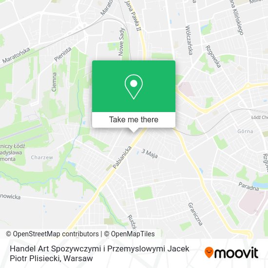 Handel Art Spozywczymi i Przemyslowymi Jacek Piotr Plisiecki map