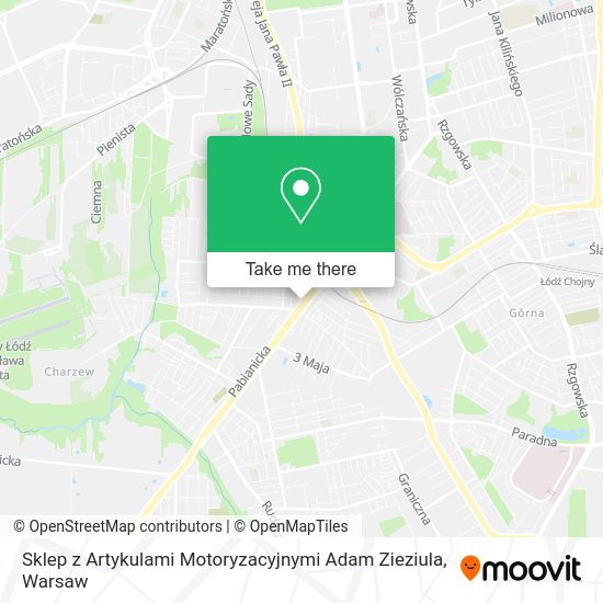 Sklep z Artykulami Motoryzacyjnymi Adam Zieziula map