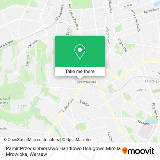 Карта Pamir Przedsiebiorstwo Handlowo Uslugowe Mirella Mrowicka