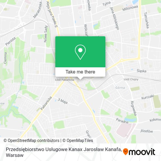 Przedsiębiorstwo Usługowe Kanax Jarosław Kanafa map