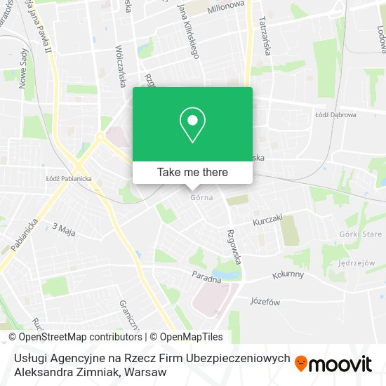 Usługi Agencyjne na Rzecz Firm Ubezpieczeniowych Aleksandra Zimniak map